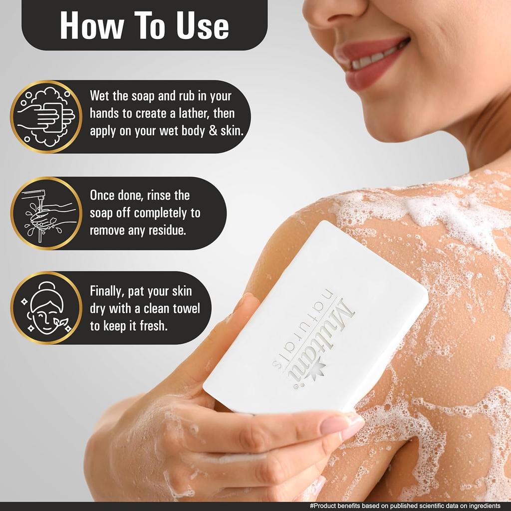Savon pour le bain Multani Lait de Coco Naturel & Miel Lot de 5 Pièces (125 g Chacun) Savon Hydratant Nettoyant Doux Pour Hommes Femmes