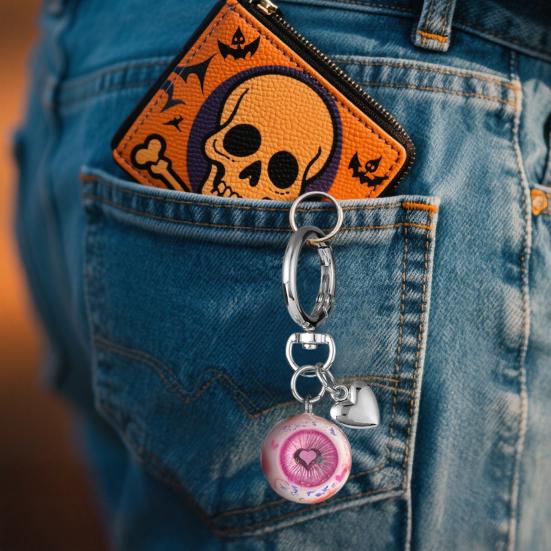 Eyeball Keychain Handmade Clay Craftsmanship Key Chain UV Resin Sealed