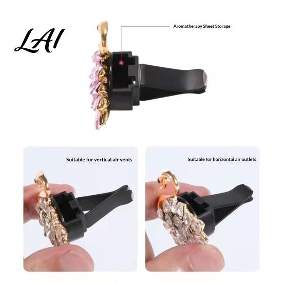 Sophisticated Car Vent Decor Bling Skull Clips Rhinestone Diffuser Clip Shiny Decorative Freshener Air Conditioner Decoration Funny Auto