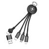 3 In 2 USB Fast Charging Cable Multi Charger Cord Nylon Braided Type C Micro IOS Charging Cable for iPhone Samsung