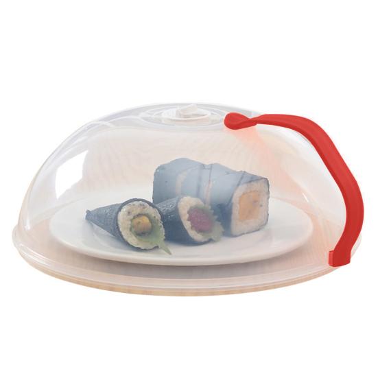 Microwave Splash Proof Cover for Food 10.24 Inch Clear Microwave Lid with Handle Fits Standard Dinner Plates And Bowls BPA-Free Dishwasher Safe