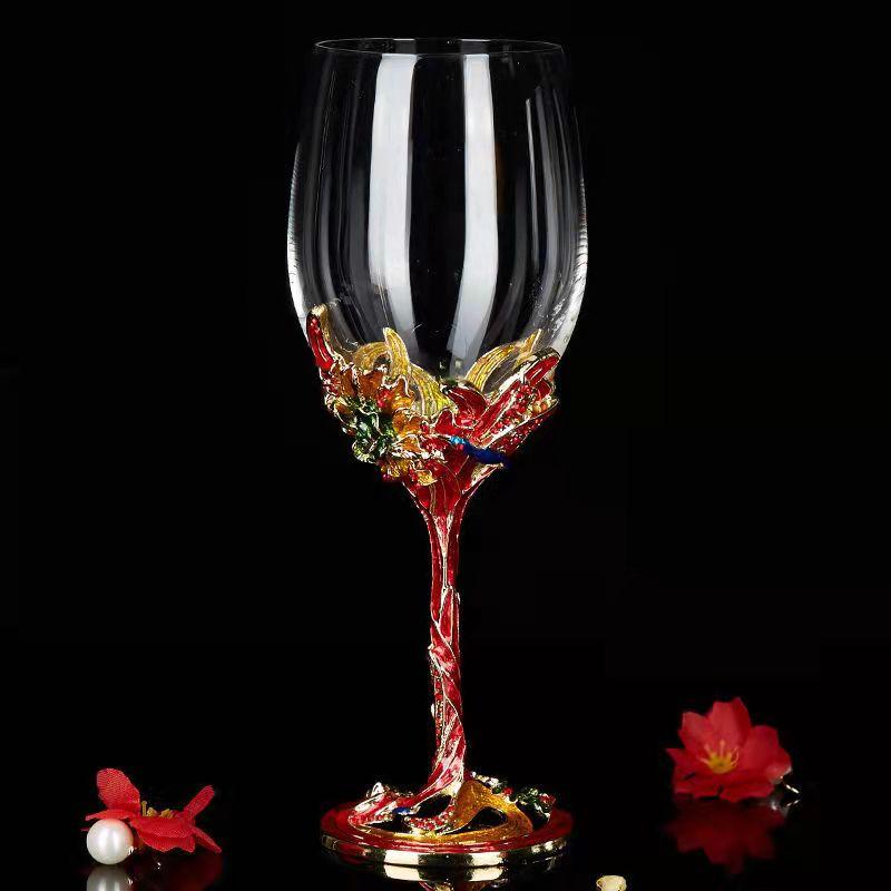 Creative Enamel Crystal Goblet Drinking Glasses Glass Cups for Wine Glass Set Wineglass Champagne Cup Vintage Luxury Whiskey Bar