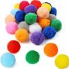 98pcs 3cm Colorful Plush Cat Teaser Toy Balls - Durable Chew Balls for Cat & Dog Training, Soft Pet for Indoor Play ZSY