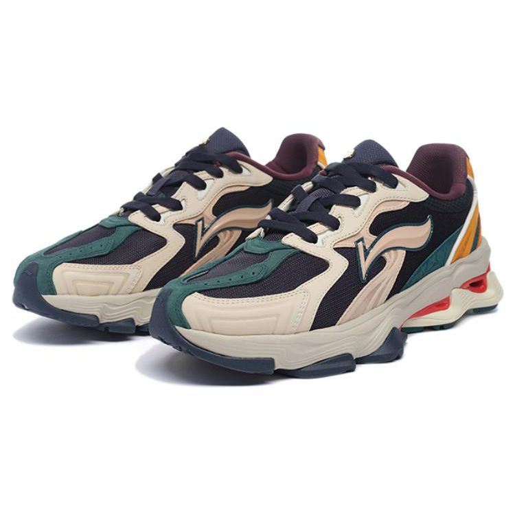 Li-Ning 1990 Comfortable Versatile Shock Absorbing Non-Slip Wear-Resistant Low-Top Casual Shoes Men Sneaker Blue Black Orange ALJS033-4