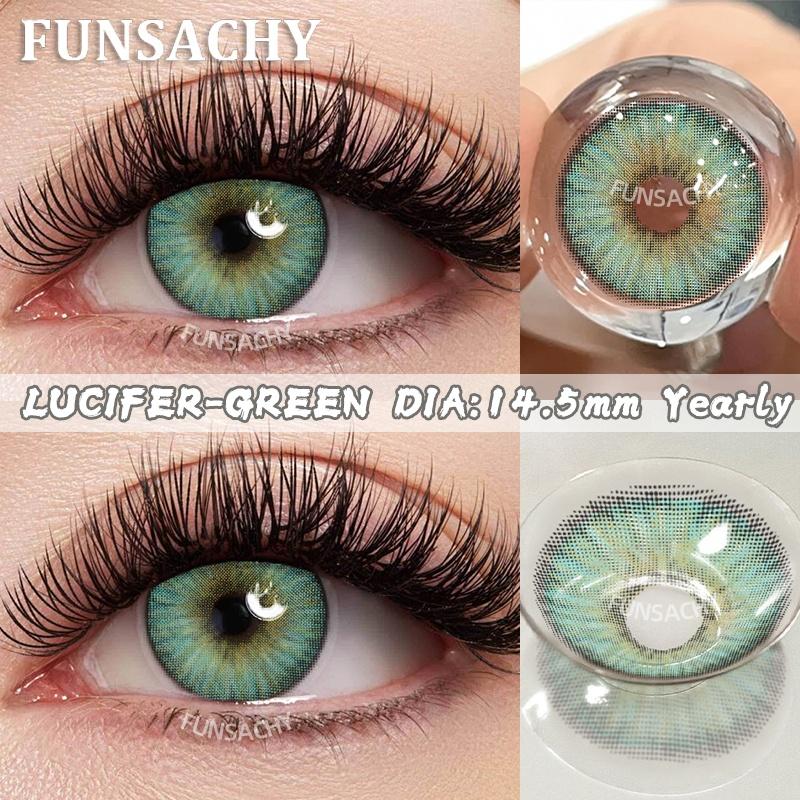 FUNSACHY 1 Pair Korean Lenses Colored Contact Lenses for Eyes Natural Round Black Brown Lens Beautiful Pupil Color Eye Contacts