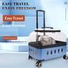 Dog Cat Transparent Bubble Carrier Airline Approved Hard Shell Portable Rolling Luggage Travel Case Dog Stroller Dog Car