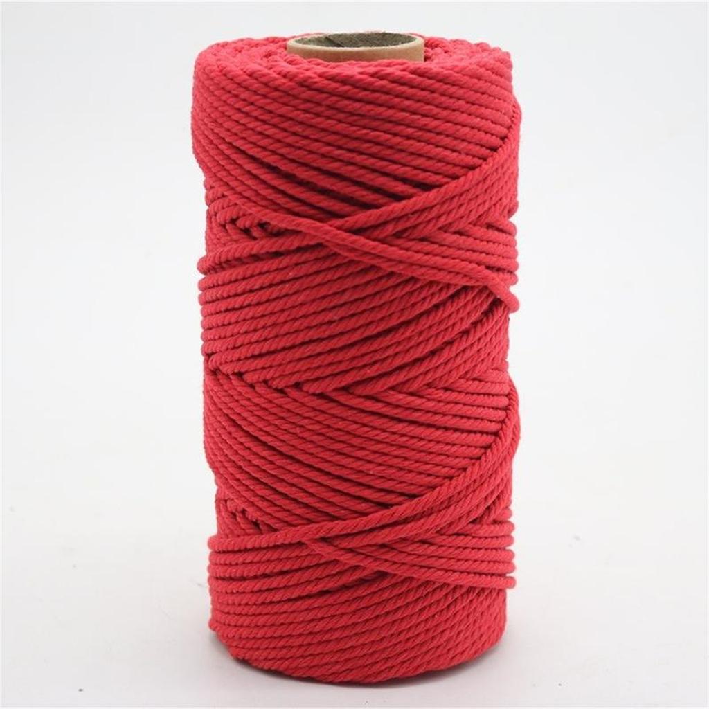 4mm Colored Cotton Rope Diy Hand-woven Tapestry Decoration Material Rope Tag Rope Colored Cotton Rope 100m