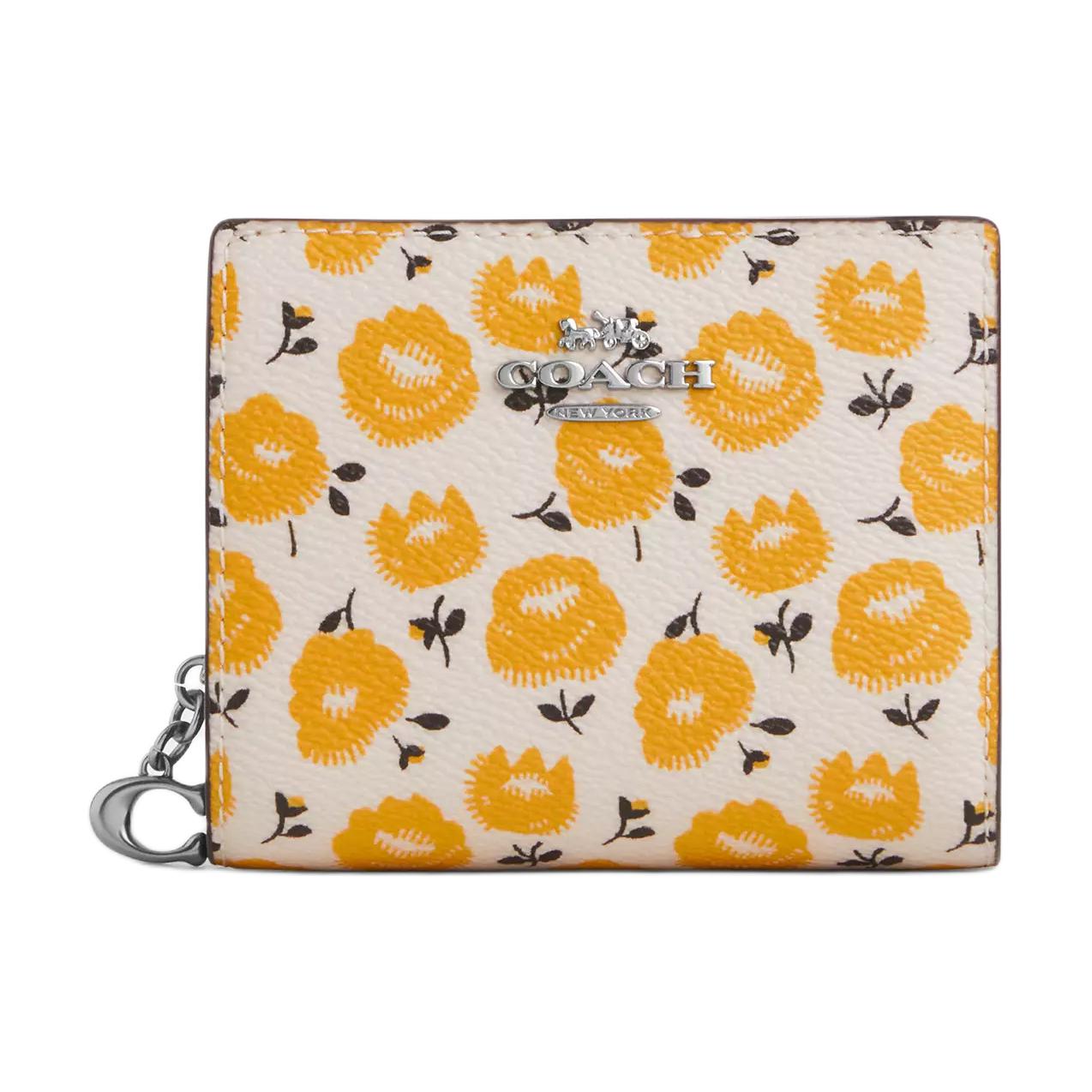

Coach Snap Wallet 10 Logo Classic Coated Canvas Wallet Women Wallet Beige Yellow CBO76-SVY3C Beige & Yellow