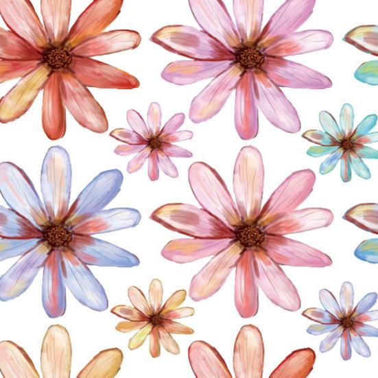 Flower Wall Decals Hand-painted Spring Wildflower Wall Stickers Peel And Stick Floral Wall Art Decor for Girls Bedroom Nursery Classroom Living Room