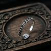 European & American Fashion Retro Smile Face Multi-layer Open Silver Ring - Trendy Korean Punk Simple Design for Women