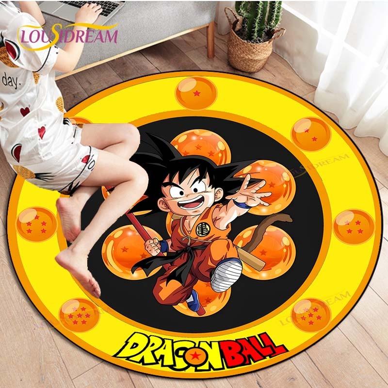 Dragon Ball Z Round Goku Living Room Decoration Carpet Kakarot Animation Rug Flannel Home Floor Mat Bedroom Rug