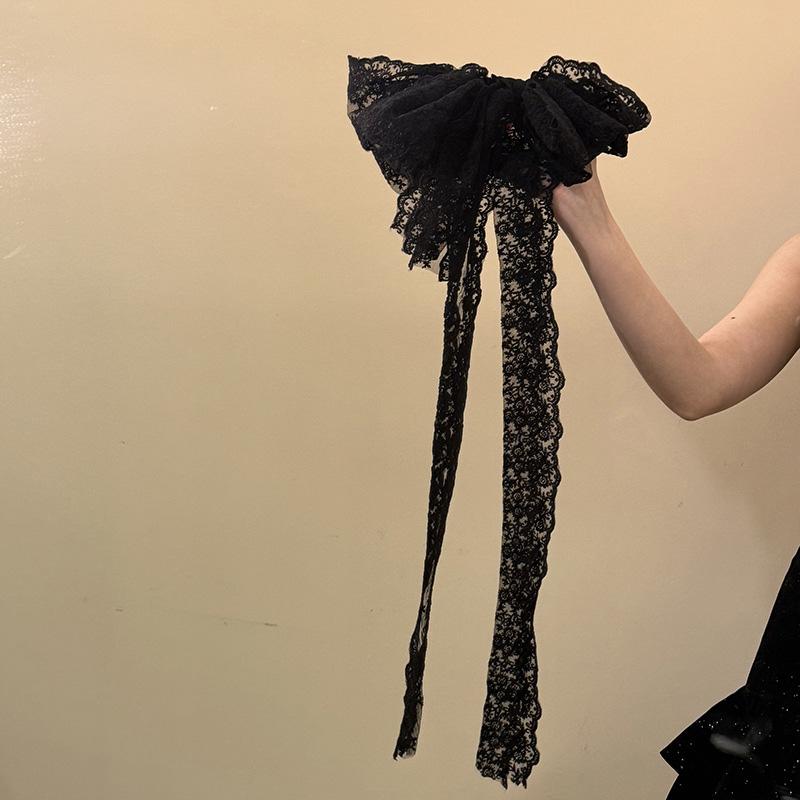 

1 шт. Заколка для волос Элегантные аксессуары для волос для девочек женщин Зажим для волос Модный головной убор Кружевной бант Повязка для волос чёрный