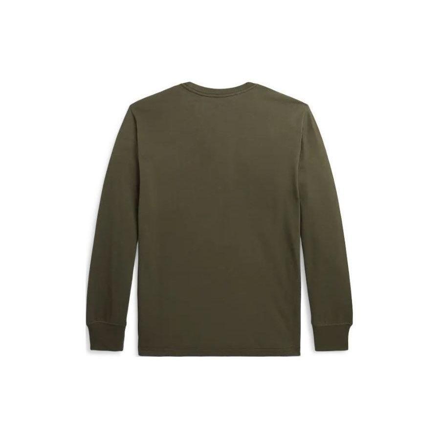 Polo Ralph Lauren Solid Color Crew Neck Pullover Casual Long Sleeve Kids Sweaters Army-Green 323854677-062