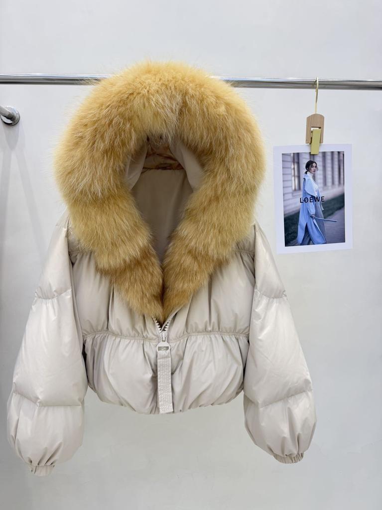 Autumn and winter short daily versatile thickened loose coat women's removable natural real raccoon fur collar down jacket