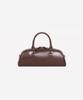 Prends Soin De Toi Half Moon Tote Bowling Bag Dark Brown