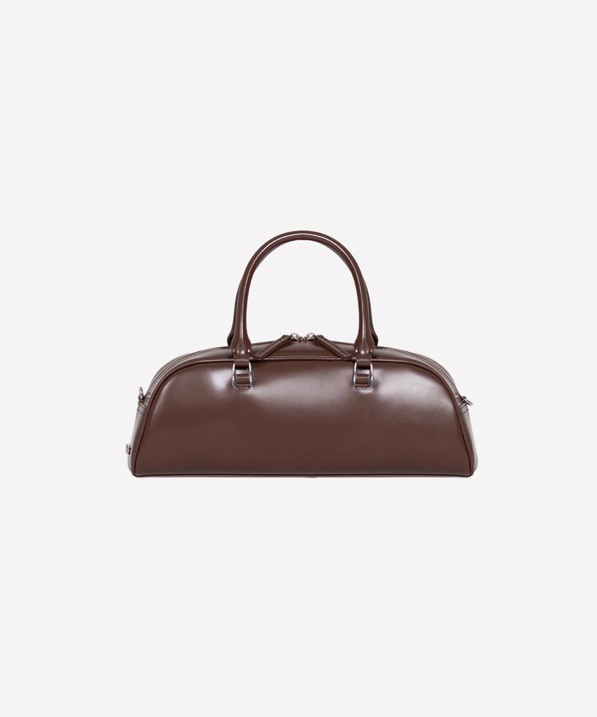 Prends Soin De Toi Half Moon Tote Bowling Bag Dark Brown