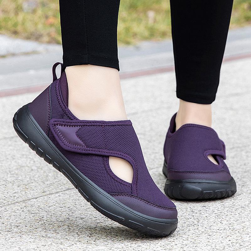 Elderly Lightweight Velcro Summer Mesh Shoes for Walking and Rehabilitation