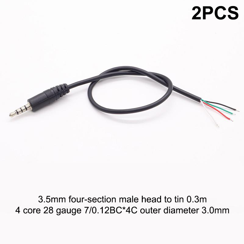 2Pcs 2.5Mm 3.5Mm 1/8'' Mono Stereo Male Female Plug Jack Connector 2/3/4Pin Aux Extension Wire Diy Audio Earphone Mic Repair