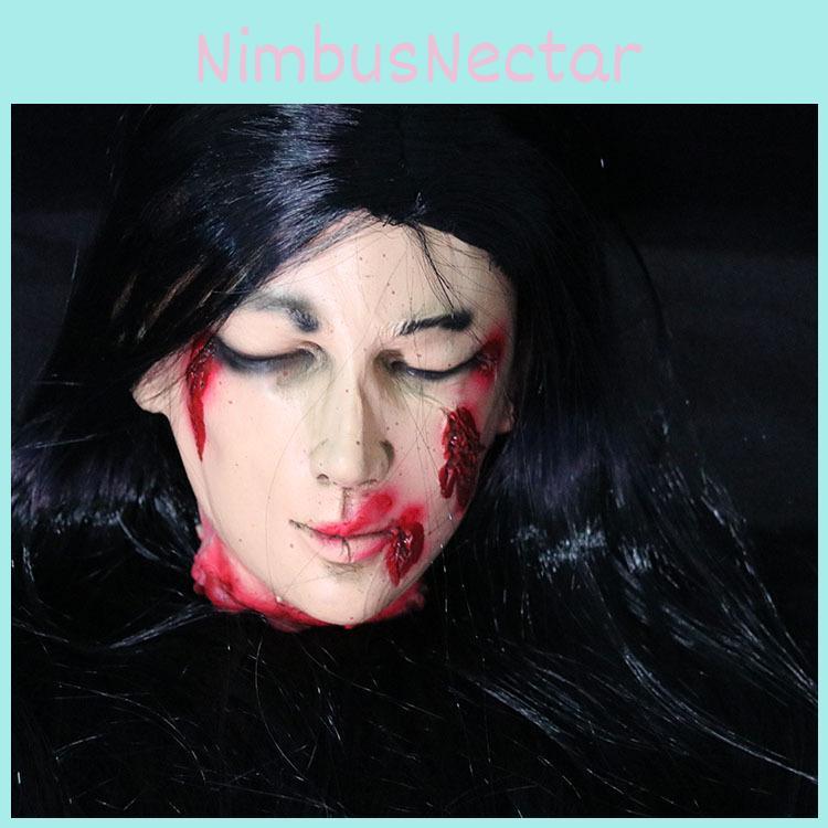 Horror Themed Bar Decor With Fake Female Head For Haunted House And Escape Room Events