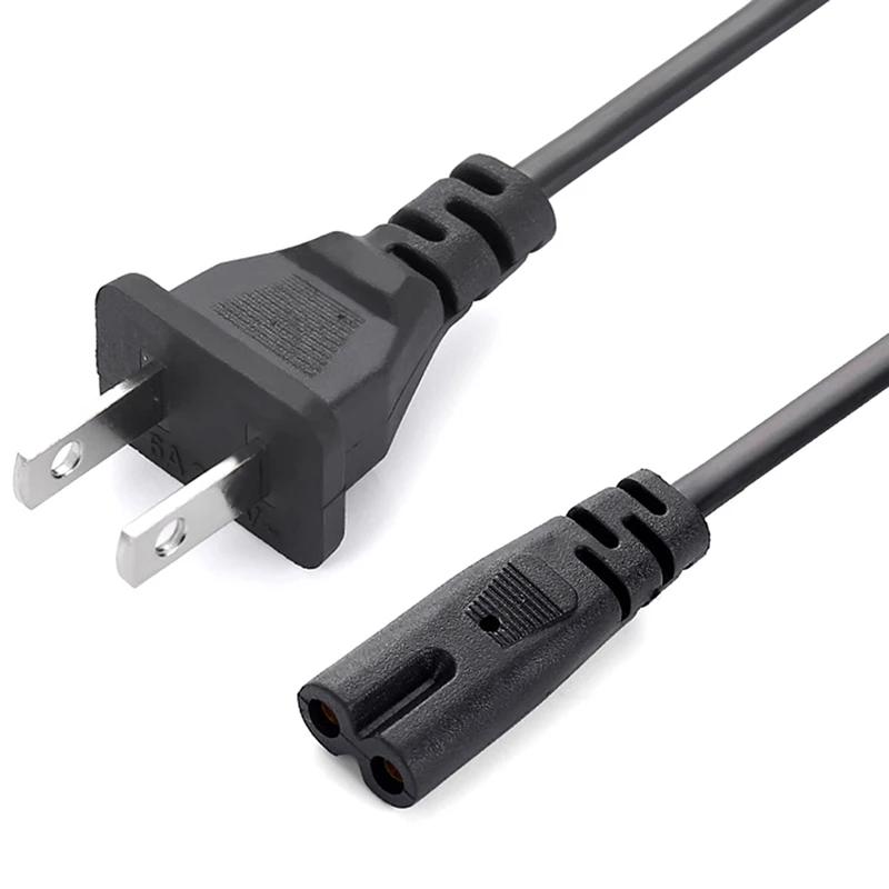 EU Power Cable 2pin IEC320 C7 US Power Extension Cord For Laptop Charger Printer Radio Speaker-Homeclub