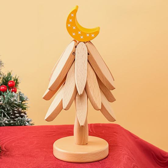 Christmas Tree Coaster Solid Wood Heat Resistant Trivet for Hot Cold Drinks Festive Table Decor for Holiday Meals