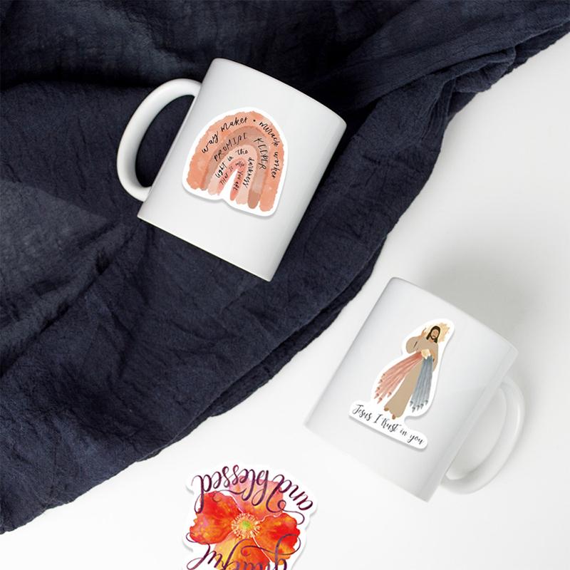 52Pcs Jesus Christians Religion Sayings Stickers Skateboard Suitcase Graffiti Luggage Motorcycle Diy Bible Sticker