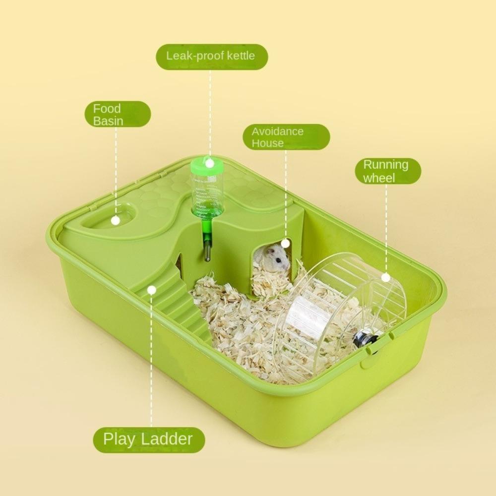 Doppelschichtiges Hamsterhabitat Klarsichtdeckel Kleintierhaus Tragbarer Hamsterkäfig für Kleintiere