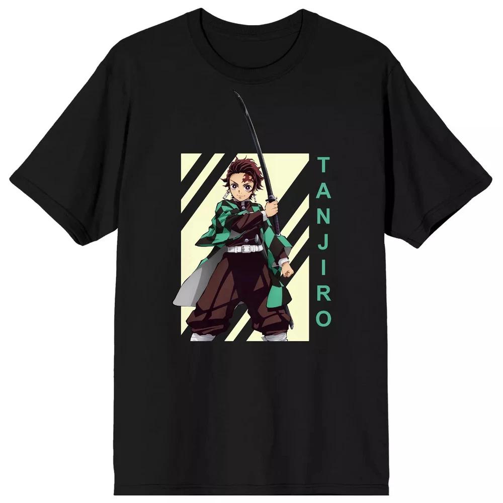 Anime Demon Slayer Tanjiro Kamado Character Black Tshirt S