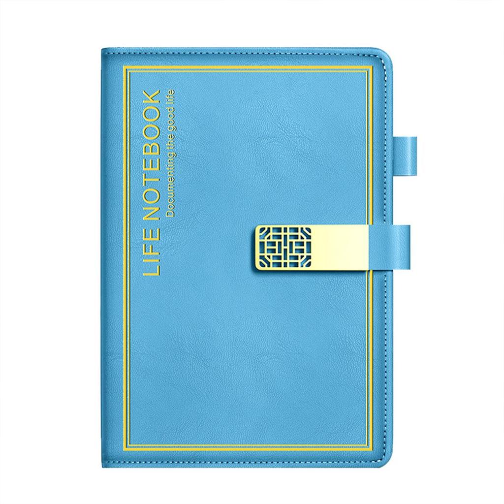 A5 Leder-Business-Notizbuch, Schnallendesign, Arbeitsbesprechungs-Protokollbuch, Schüler-Fachheft, verdicktes Tagebuch, linierte Seiten, Reiselogbuch,