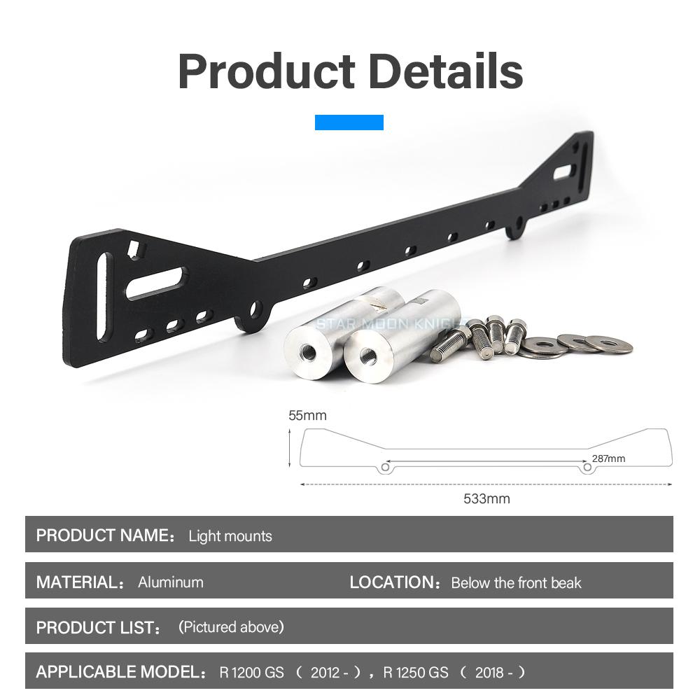 For BMW R1200GS R1250GS R 1200 1250 GS Motorcycle Fog Lights Auxiliary Bracket Light Mounts Spotlight Bracket Spot Light
