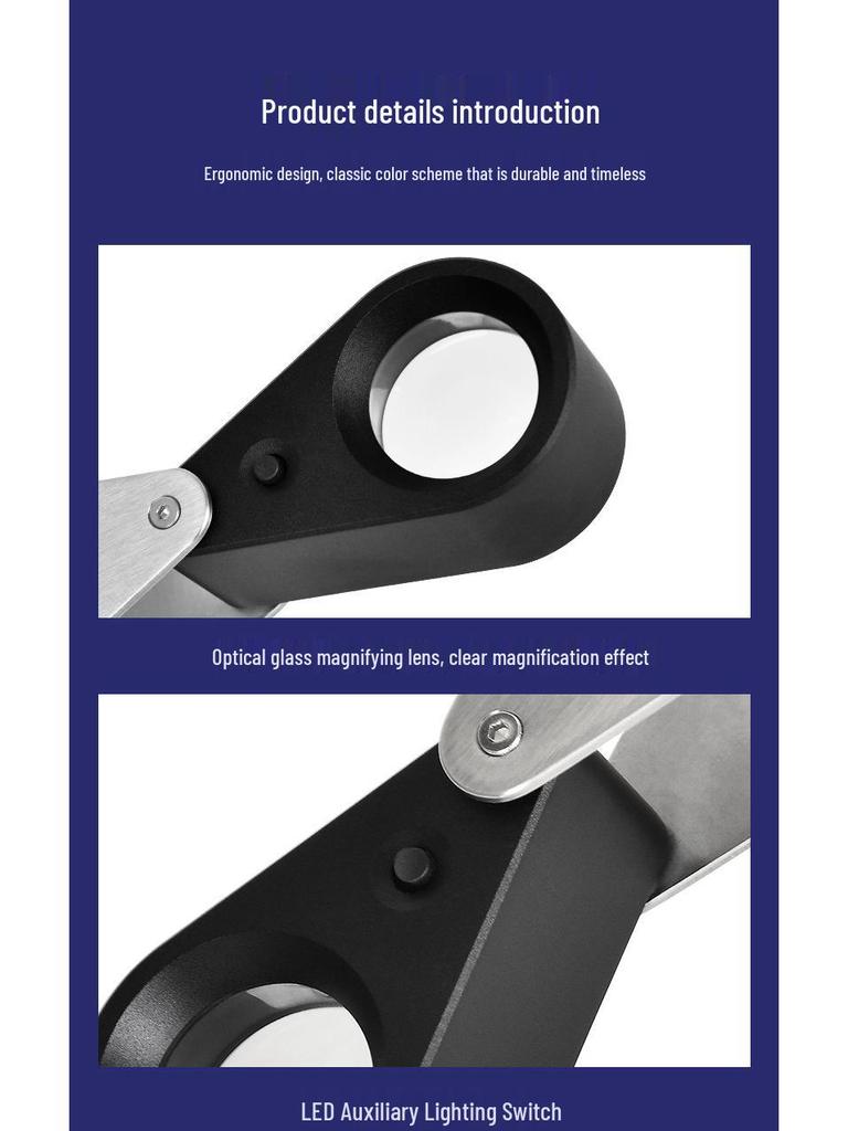 High-End 30x Magnifier with 13 LEDs & Quad-Color Light for Jewelry, Diamonds, Antiques, & Jade Appraisal