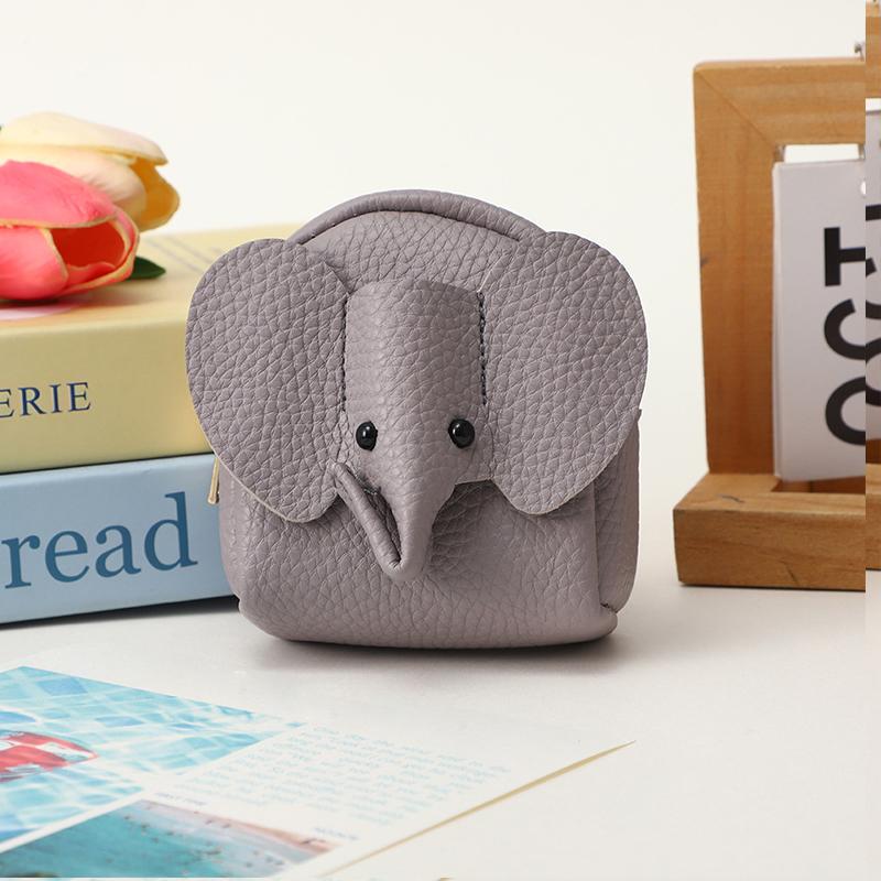 PU Leer Babyolifant Portemonneetje Dames Tas Hanger Creatieve Kaarthouder Opbergruimte Lippenstift Envelop Portemonnee met Rits