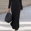 Women's Fashionable Casual Solid Color Fleece Zipper Winter Slim Fit Long Sleeve Dress