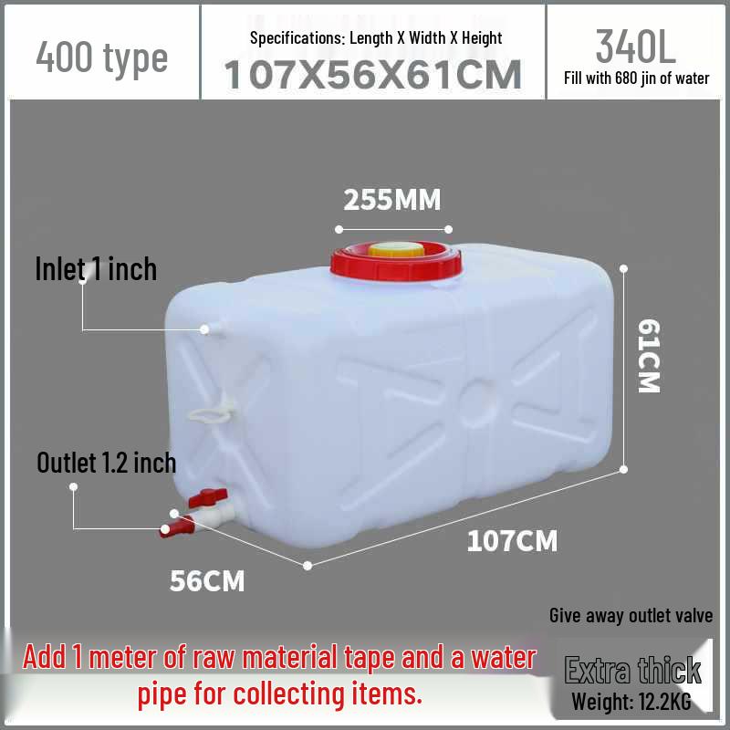 Food Grade Large Plastic Water Storage Bucket with Rectangular Lid for Household Use