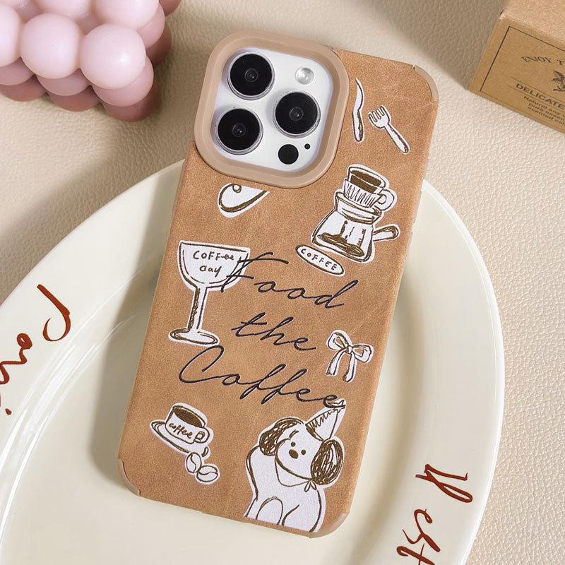 Zhitai Skórzane Etui z Kreskówką dla iPhone 12/13Pro/14/15Pro Max