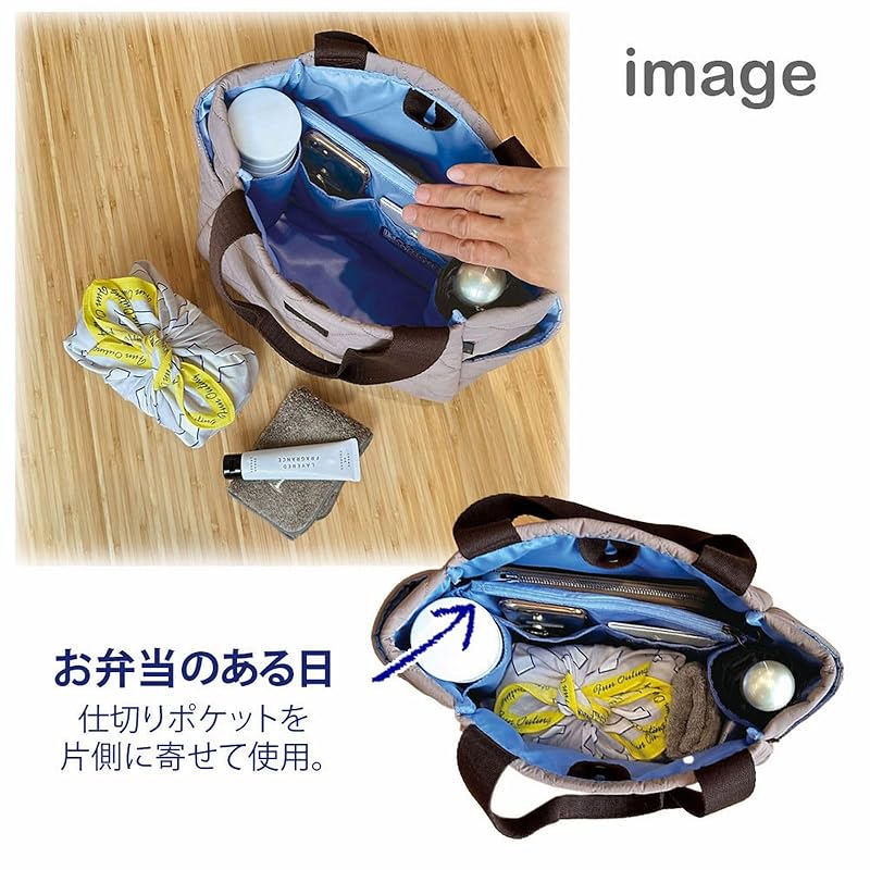 [Root] with partitions Water repellent treatment quilting Smaller independence tote bag LT deli Paluti Quilt Deli ladies 01 black