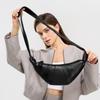Niche first-layer lambskin diagonal span Lazy croissant leather single shoulder diagonal span dumpling bag girl