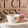 Cute Hand Pinched Irregular Ceramic Mugs Coffee Cups Milk Tea Cup Ins Korean Style Oatmeal Breakfast Mug Drinkware Kitchen Cup