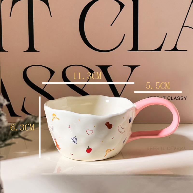 Cute Hand Pinched Irregular Ceramic Mugs Coffee Cups Milk Tea Cup Ins Korean Style Oatmeal Breakfast Mug Drinkware Kitchen Cup