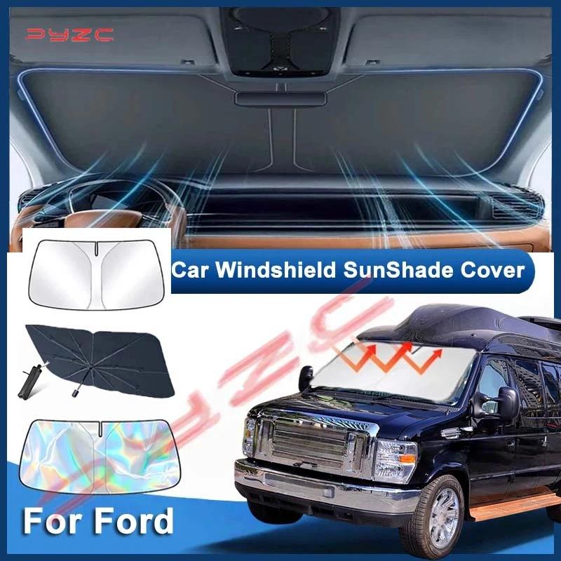 Windshield Sunshade 1992-2025 For Ford Econoline E-Series Van & Motorhome E-150 E-250 E-350 E-450 Sun Shade Blocks UV Rays