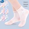 Disney Girls' Princess Lace Mesh Mid-Calf Socks