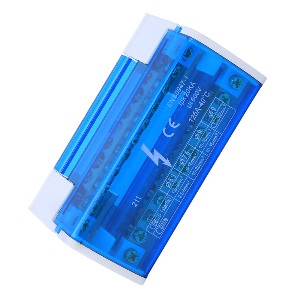 Terminal Distribution Box Din Rail 2-Level Single Phase with Transparent Dust Cover 211