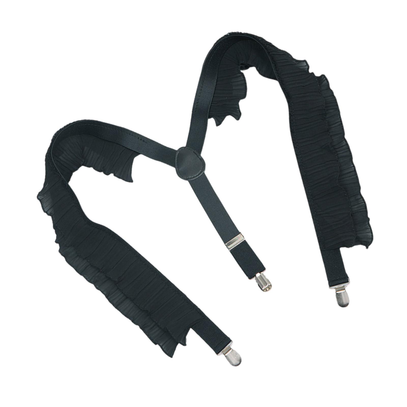 

Эластичные подтяжки с элегантной оборкой, присборенной цепочкой для свадьбы, сцены, живого выступления и повседневной носки, аксессуары для рубашки B