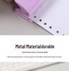 Effort-Saving Double-Hole Loose-Leaf Binder Punch with Ruler - Macaron Colors, Metal Office Tool