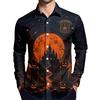 Men's Long Sleeve Button Down Shirt Halloween Print Casual Party Wear