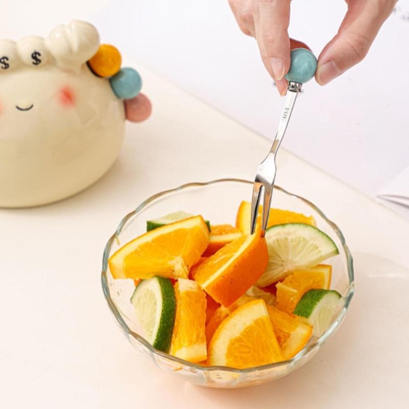 Modern Ceramic Storage Container For Fruit Forks Practical Kitchen Tool Set Desktop Dinning Accessories Organiser