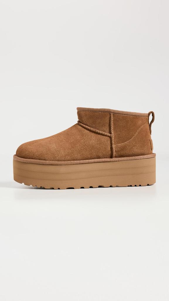 [UGG] Classic Ultra Mini Platform Sheepskin Boots for Women, Thick Sole, Chestnut, Size 25.0 cm