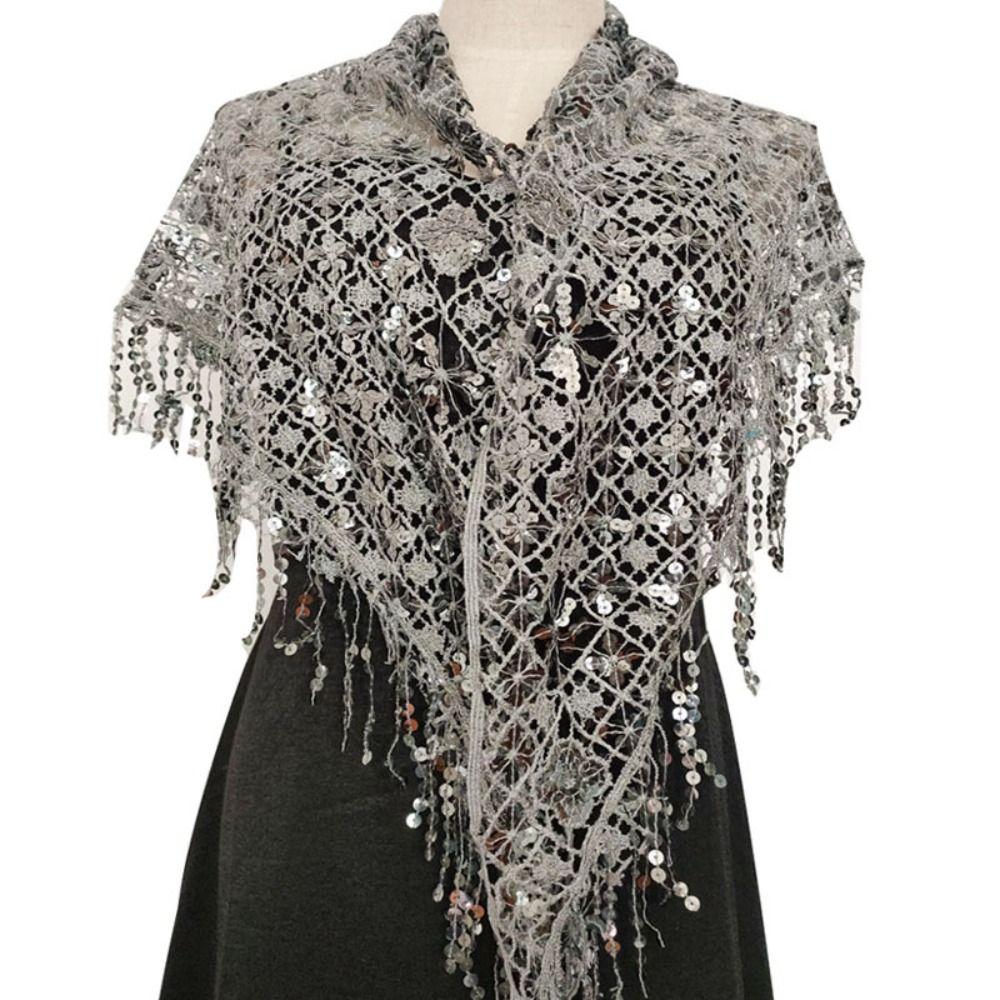 Tassels Sequins Tassel Shawls Capes Belly Dancing Scarf Shiny Triangle Shawl  Belly Dancing Belt