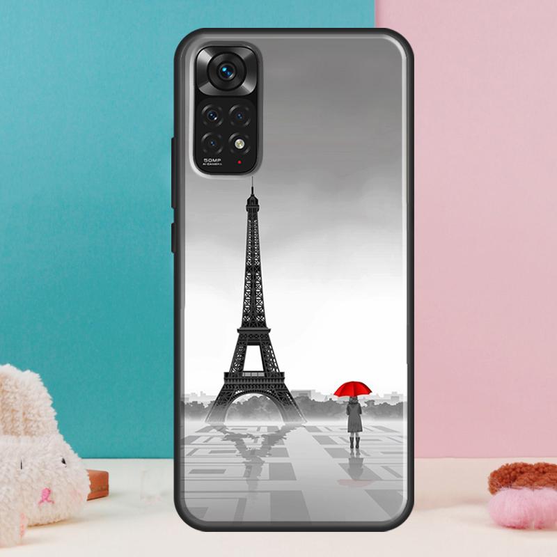 Red Umbrella Eiffel Tower Case For Xiaomi Redmi Note 14 13 12 Pro 11 9 10 9S 10S 11S 12S Redmi 14C 13C 10C 12C Cover