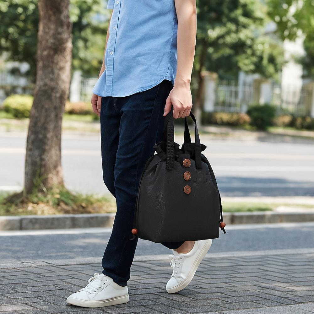 Thickened Drawstring Lunch Bag Foil Insulation Picnic Bag Insulated Meal Bag Office Worker